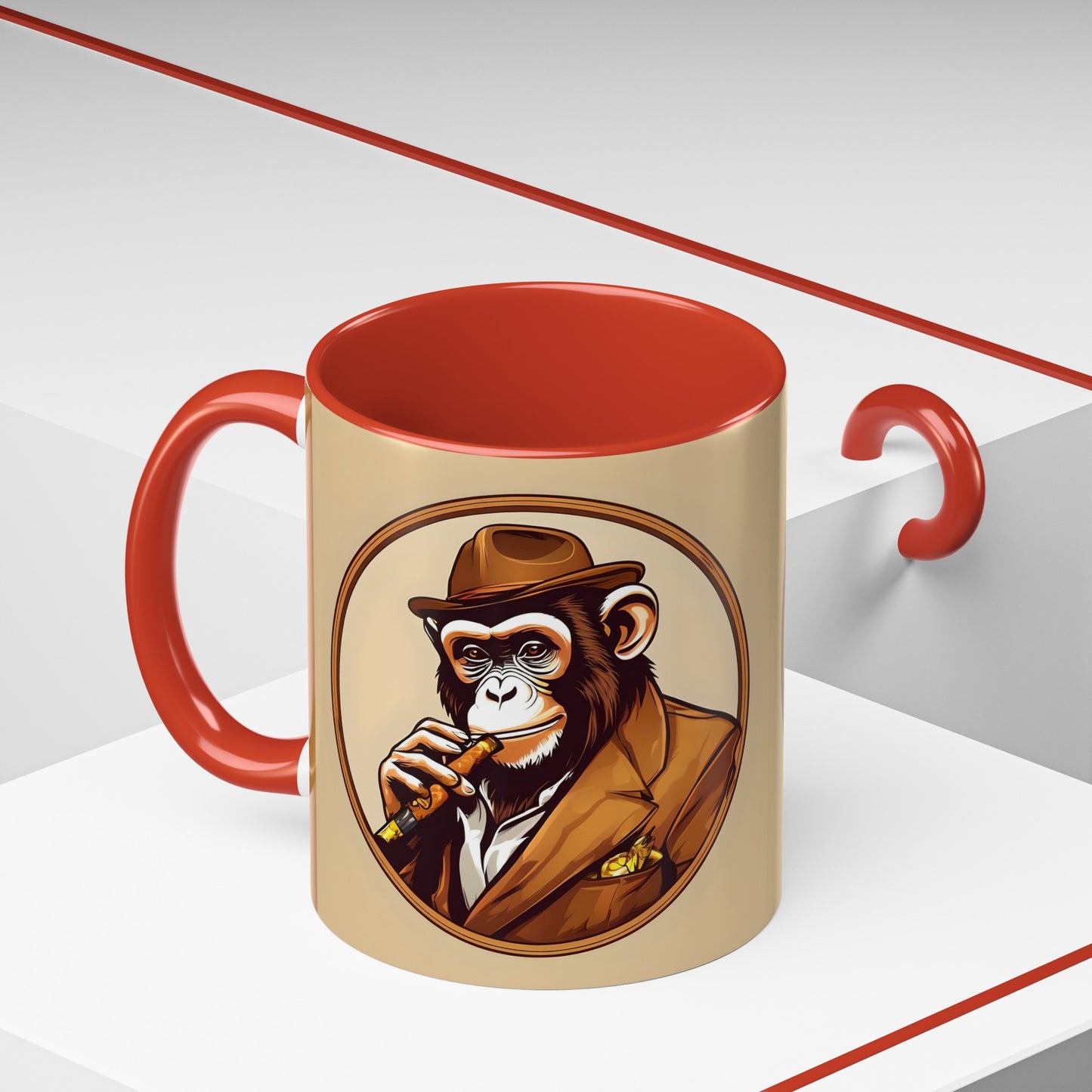 Cigar Monkey Accent Coffee Mug, 11oz
