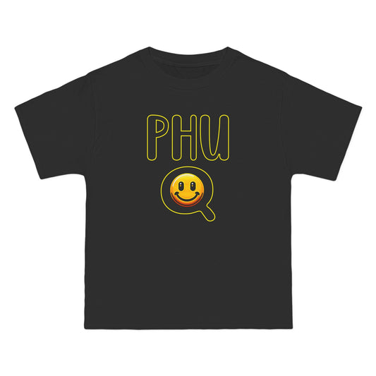 PHU Q Smiley Beefy-T® Short-Sleeve T-Shirt, Irreverent Funny Tee, Unique Graphic Shirt, Whimsical Top, Novelty Clothing